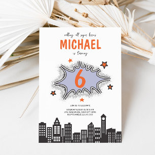 Stripboek Superheld Any Age Uitnodiging voor verja