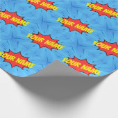 Stripboek Superheld Blauw Rood Geel Cadeaupapier (Hoek)