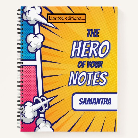 Stripboek superheld cool gepersonaliseerde naam tr notitieboek (Voorkant)