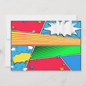 Stripboek Superheld geboorte aankondiging (Achterkant)