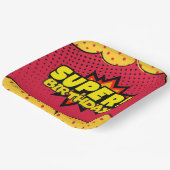 Stripboek superheld jongen verjaardag papieren bordje (Gebogen)