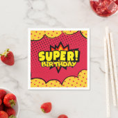 Stripboek superheld jongen verjaardag servet (Insitu)