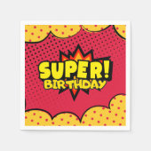 Stripboek superheld jongen verjaardag servet (Voorkant)