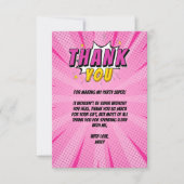 Stripboek Superheld Meisje Roze Verjaardag Bedankt (Voorkant)