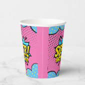 Stripboek superheld meisje verjaardag papieren bekers (Rechts)