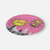 Stripboek Superheld Unique Girl's Papieren Bordje (Gekanteld)