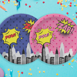 Stripboek Superheld Unique Girl's Papieren Bordje