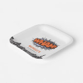 Stripboek Superheld Verjaardag Papieren Bordje (Gebogen)