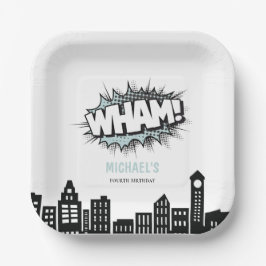 Stripboek Superheld Verjaardag Papieren Bordje