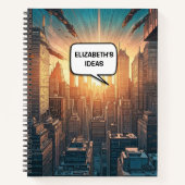 Stripboek thema gepersonaliseerde naam trendy notitieboek (Voorkant)