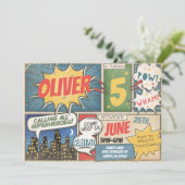  stripboek Verjaardagsuitnodiging Kaart (Staand voorkant)