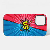 Stripboek versus achtergrond, klassieke pop-art st iPhone hoesje (Achterkant horizontaal)