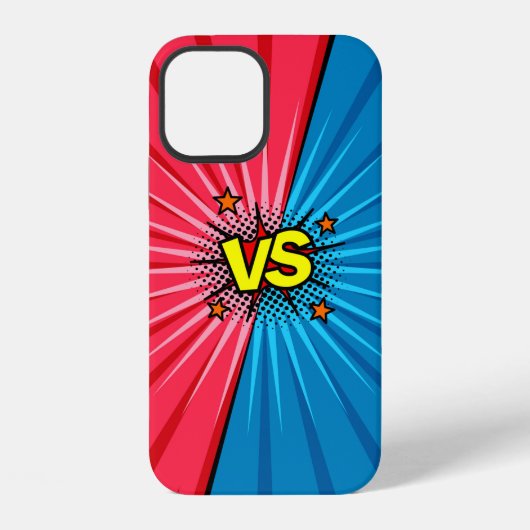 Stripboek versus achtergrond, klassieke pop-art st iPhone hoesje (Achterkant)