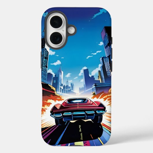 Stripboekauto rijdt snel Case-Mate iPhone case (Achterkant)