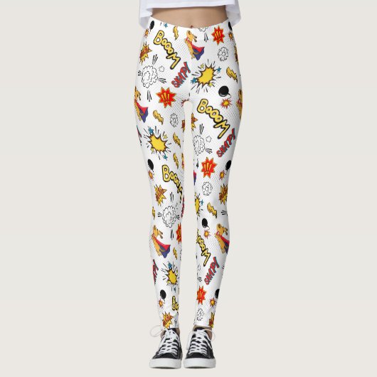 Stripboekpatroon leggings (Voorkant)