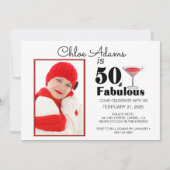 Stripe 50 & Fabulous 50e verjaardag gepersonalisee Kaart (Voorkant)