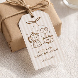 Stripe Baby is het brouwen van koffie gunst Tag Cadeaulabel