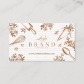 Stripe Baking Utensil Pastry Cake Bakery Shop Logo Visitekaartje (Voorkant)