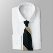 Stripe Black and Gold Broad University Stropdas (Gebonden)