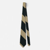 Stripe Black and Gold Broad University Stropdas (Voorkant)