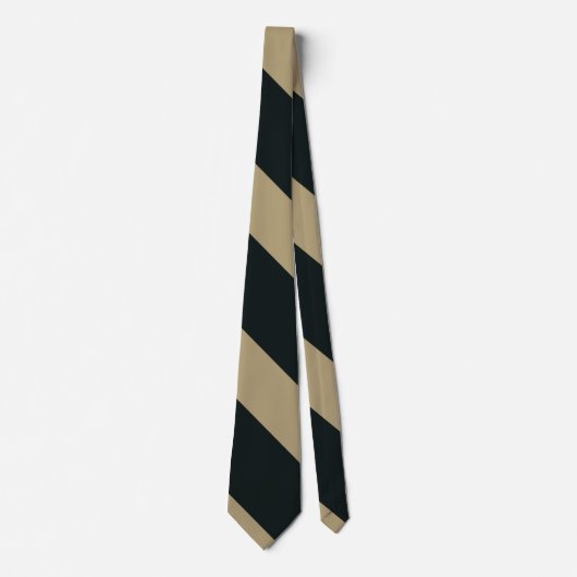 Stripe Black and Gold Broad University Stropdas (Voorkant)