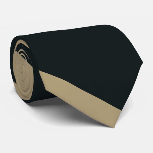 Stripe Black and Gold Broad University Stropdas (Opgerold)