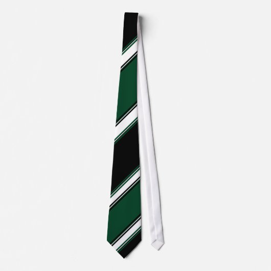Stripe Black White en Evergreen University Stropdas (Voorkant)