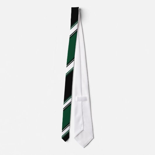Stripe Black White en Evergreen University Stropdas (Achterkant)