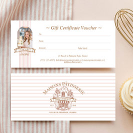 Stripe Bloemige Cupcake Bakkerij Winkel Giftcertif