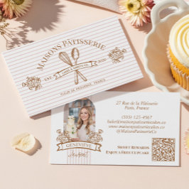 Stripe Bloemrijke Gardeer Lepel Bakkerij Cake Ontw Visitekaartje