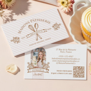 Stripe Bloemrijke Gardeer Lepel Bakkerij Cake Ontw Visitekaartje