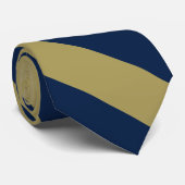 Stripe Blue and Gold University Stropdas (Opgerold)