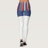 Stripe Blue Penguin Legging (Achterkant)