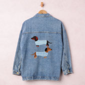 Stripe Blue Schattigee teckel Pet Lovers Denim Jacket (Hangar)