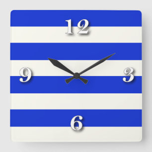 stripe blue white beige.ai vierkante klok