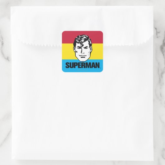 Stripe Boy - Superman Vierkante Sticker (Tas)