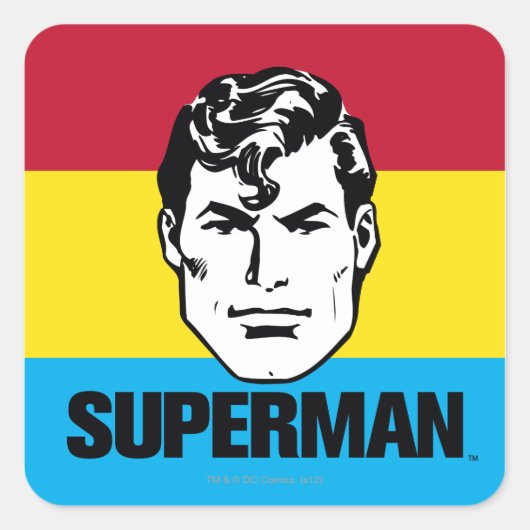 Stripe Boy - Superman Vierkante Sticker (Voorkant)
