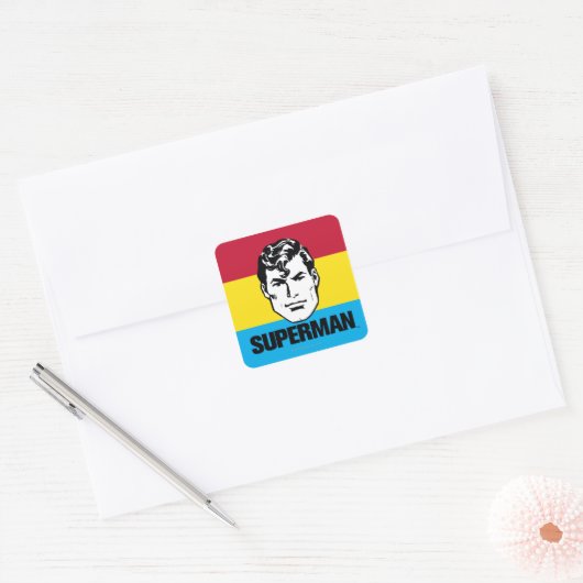 Stripe Boy - Superman Vierkante Sticker (Envelop)
