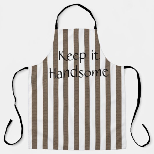 Stripe Brown alles over het afdrukscherm Houd het  Schort (Voorkant)