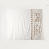 Stripe Bun in the Oven Baby Shower Backdrop Wandkleed (Voorkant (horizontaal))