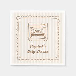 Stripe Bun in the Oven Baby Shower Napkin Servet