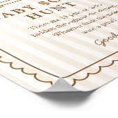 Stripe Bun in the Oven Baby Sock Hunt Sign Poster (Hoek)