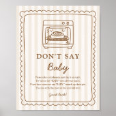 Stripe Bun in the Oven Don’t Say Baby Game Poster (Voorkant)