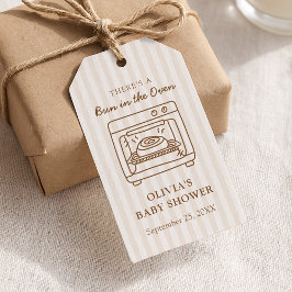 Stripe Bun in the Oven Favor Tag Cadeaulabel
