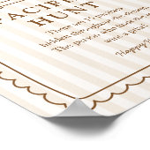 Stripe Bun in the Oven Pacifier Hunt Game Sign Poster (Hoek)