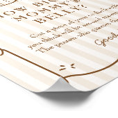 Stripe Coffee Baby shower Belly Sign Poster (Hoek)