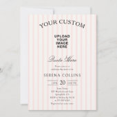  Stripe Custom Afbeelding Blush Baby shower Kaart (Voorkant)