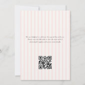  Stripe Custom Afbeelding Blush Baby shower Kaart (Achterkant)