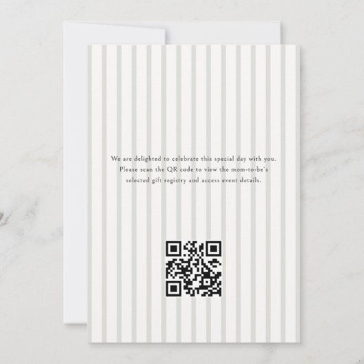  Stripe Custom Afbeelding Sage Baby shower Kaart (Achterkant)