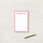 Stripe Custom Teacher Stationery Waardering Gift Post-it® Notes (Op bureau)